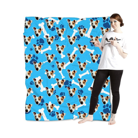 Puppy Love Blanket - Blue