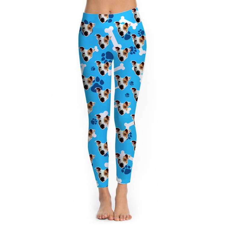 Custom Puppy Leggings - Blue