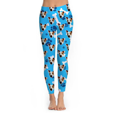 Custom Puppy Leggings - Blue