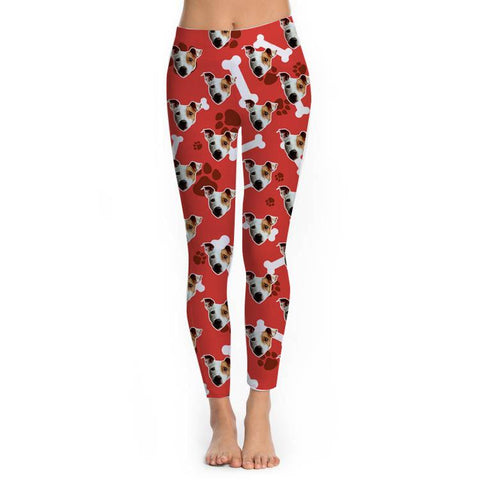 Custom Puppy Leggings - Red